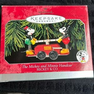 Hallmark Keepsake 1998 The Mickey and Minnie Mouse Handcar Mickey and Co